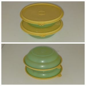 Tupperware Cereal Bowls With Lids, Vintage (2)